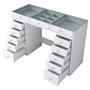 Hanah Home Mesa de Maquillaje Blanca con Espejo y 2 Cajones